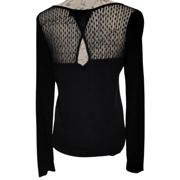 The Limited Womens Sweater Large Sheer Lace Knit Fitted - Going Out Y2K Witchy - Picture 4 of 7